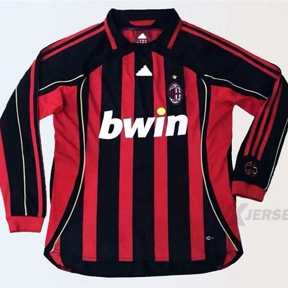 Retro AC Milan 2006/2007 Home Long Sleeve Football Jersey