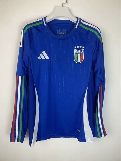 Italy 2024/2025 Home Long Sleeve Fan Version Football Jersey