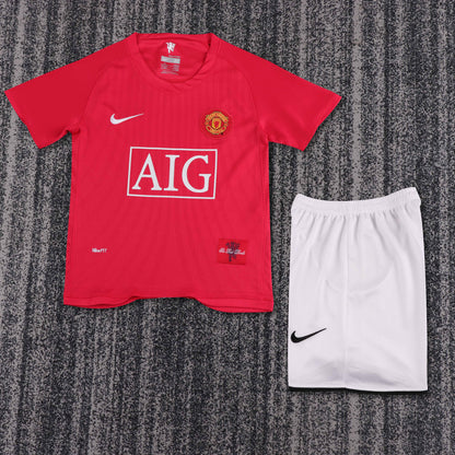Retro Manchester united 2007/2008 Kids Home Football Jersey