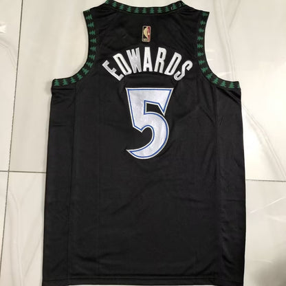 Minnesota Timberwolves Embroidery Black Retro #5 EDWARDS NBA Jerseys 2026