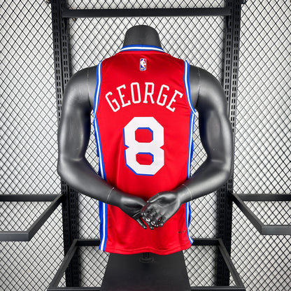 Philadelphia 76ers Red #8 GEORGE NBA Season Jerseys 2023
