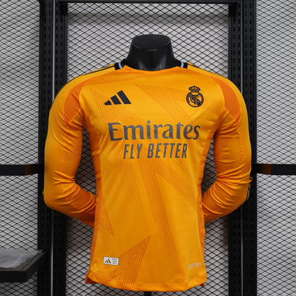 Real Madrid 2024/2025 Away Long Sleeve Player Version Football Jersey