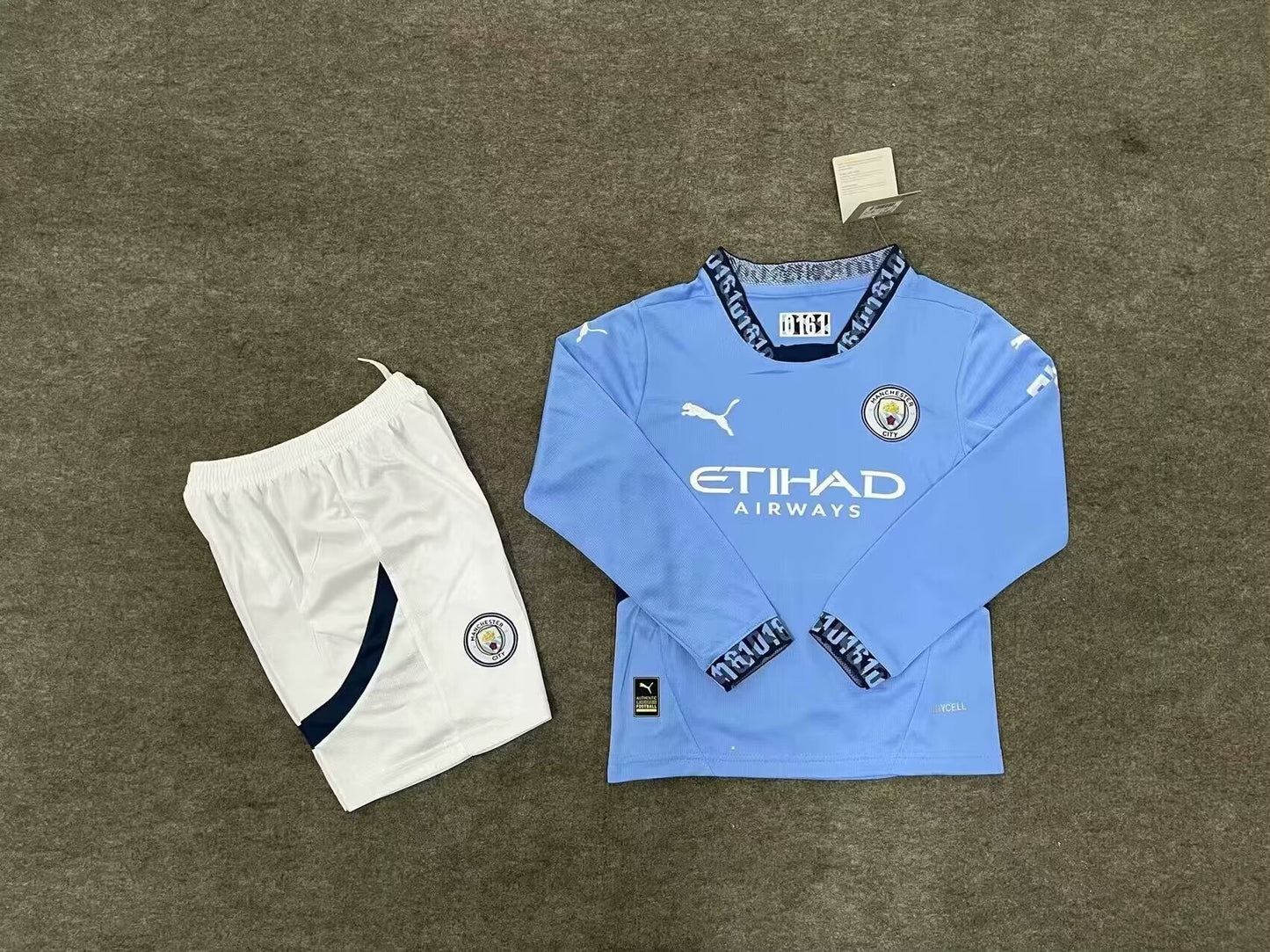 Manchester City 2024/2025 Kids Home Long Sleeve Football Jersey