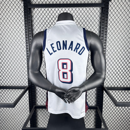 USA Los Angeles Clippers White #8 LEONARD NBA Season Jerseys 2024