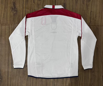 Retro England 2004/2005 Home Long Sleeve Fan Version Football Jersey