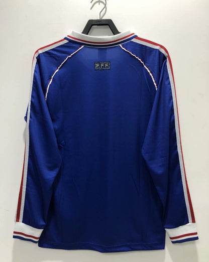 Retro France 1998 Home Long Sleeve Football Jersey