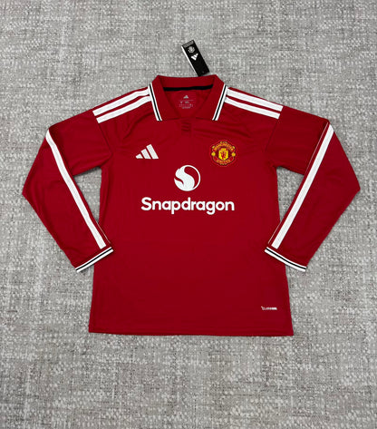 Manchester United 2026/2027 Home Long Sleeve Fan Version Football Jersey