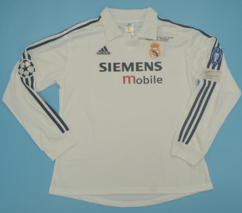 Retro Real Madrid 2002/2003 Home Long Sleeve Football Jersey