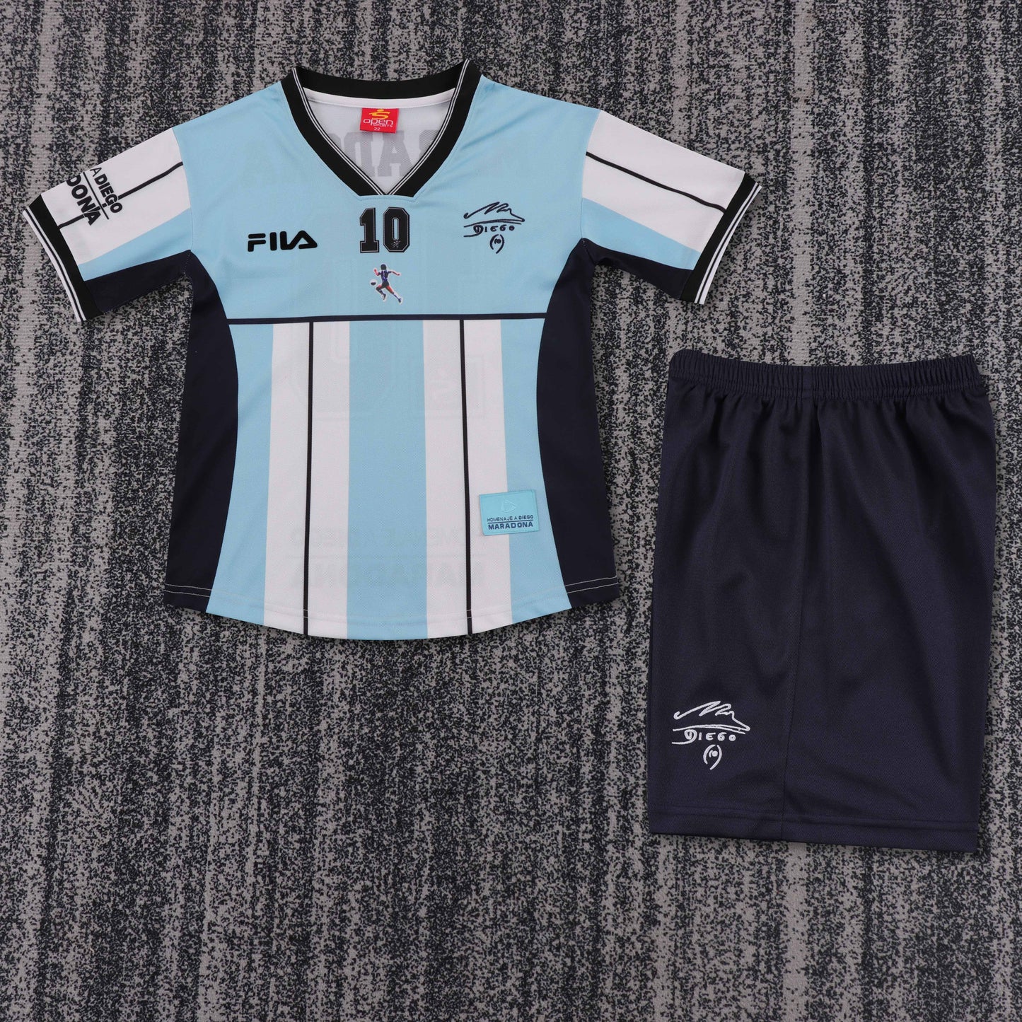 Retro Argentina Maradona Commemorative 2000 Kids Home Football Jersey