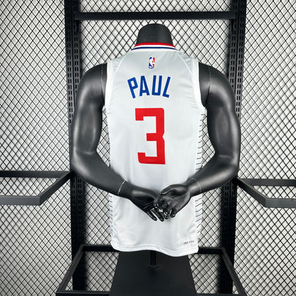 Los Angeles Clippers White #3 PAUL NBA Season Jerseys 2023