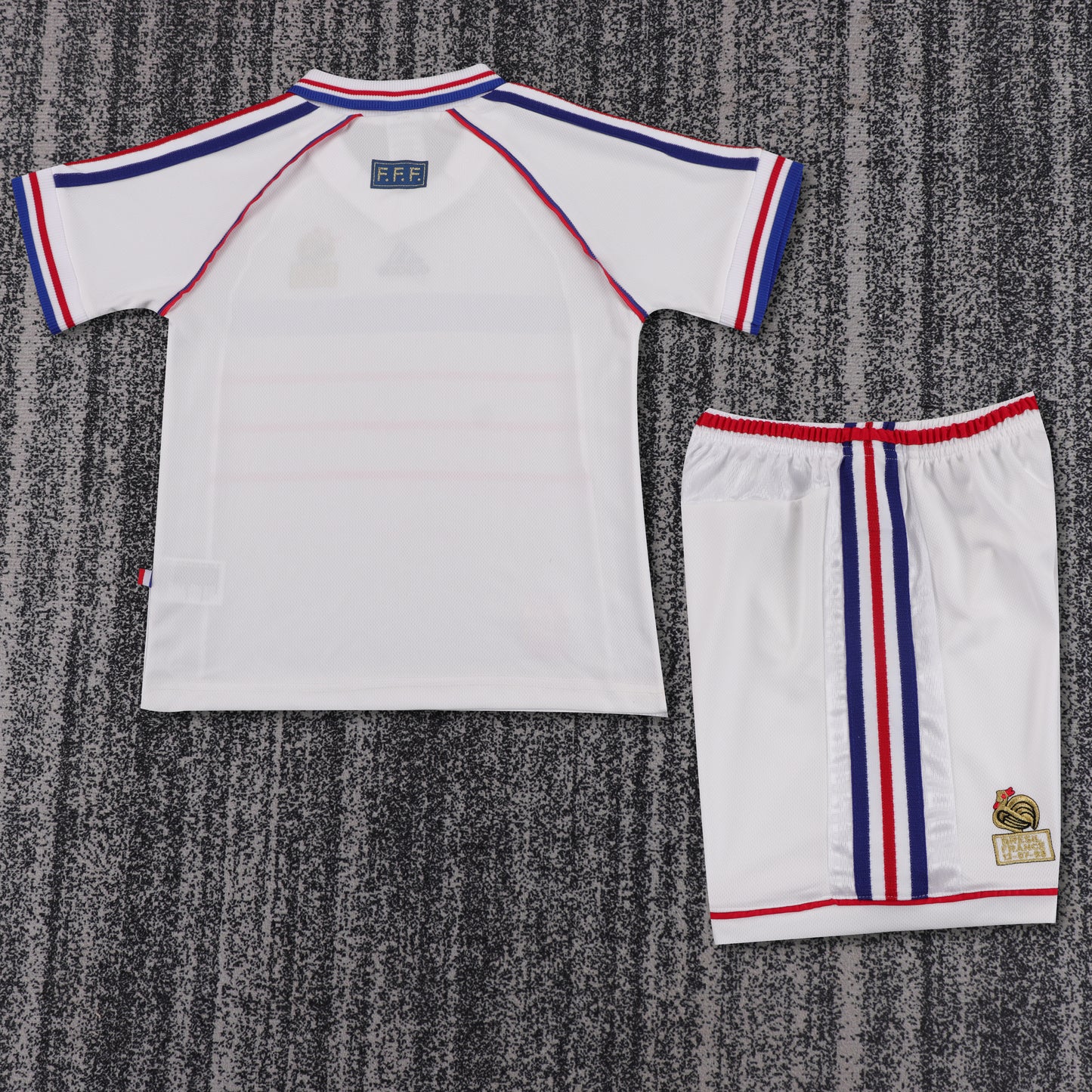 Retro France 1998 Kids Away Football Jersey