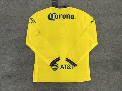 Club America 2024/2025 Home Long Sleeve Fan Version Football Jersey