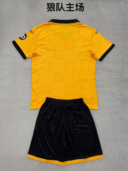 Wolverhampton Wanderers 2025/2026 Kids Home Fan Version Football Jersey