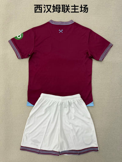 West Ham United 2025/2026 Kids Home Fan Version Football Jersey