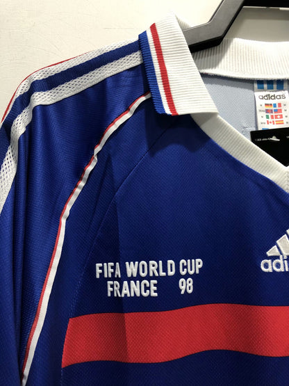Retro France 1998 Home Long Sleeve Football Jersey