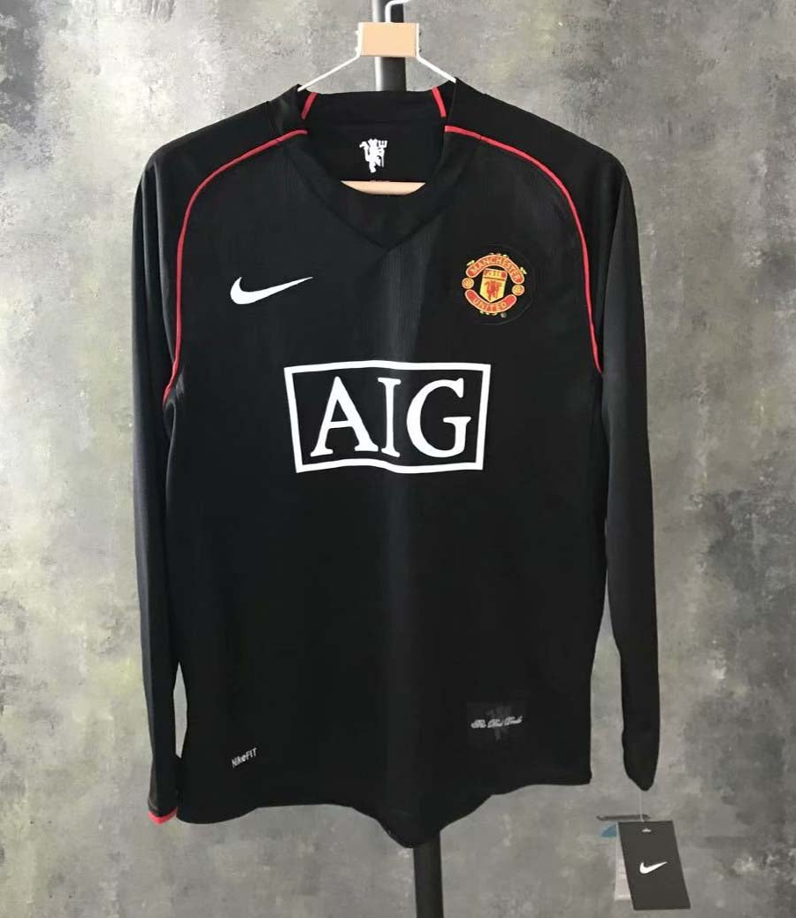 Retro Manchester united 2007/2008 Away Long Sleeve Football Jersey