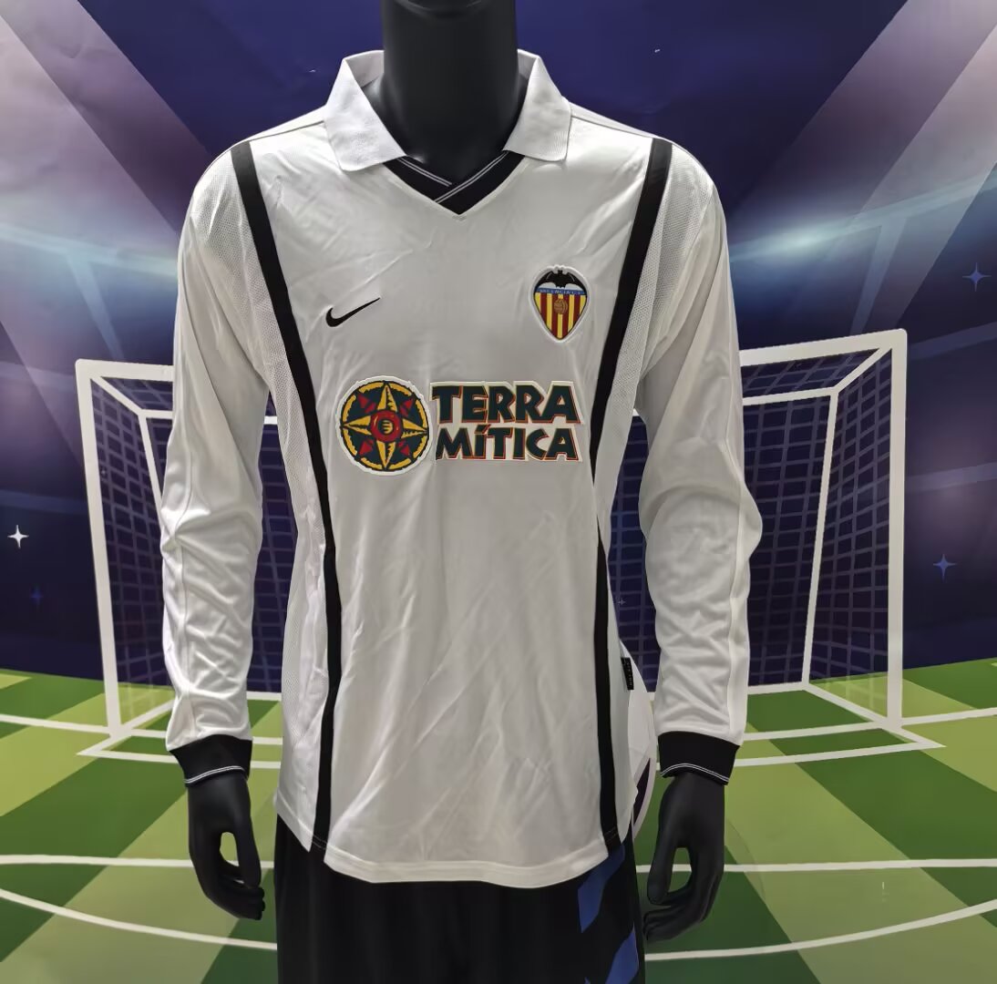 Retro valencia 2000/2001 Home Fan Version Football Jersey