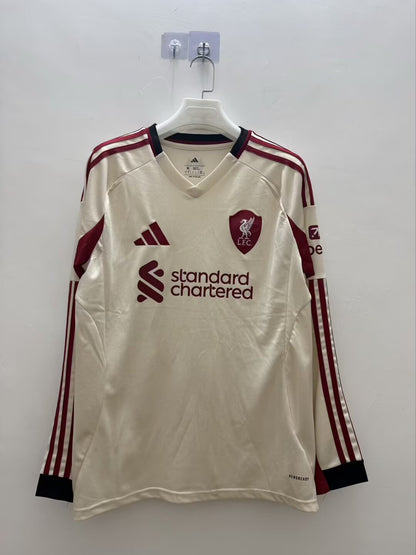 Liverpool 2025/2026 Away Long Sleeve Fan Version Football Jersey