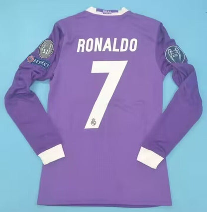 Retro Real Madrid 2016/2017 Away Long Sleeve Football Jersey
