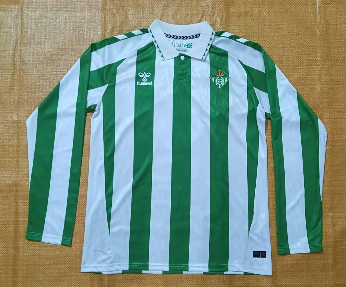 Real Betis 2024/2025 Home Long Sleeve Fan Version Football Jersey