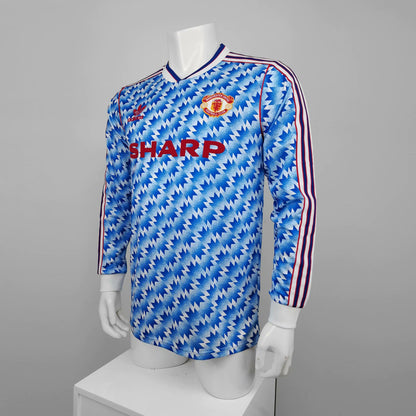 Retro Manchester united 1991/1992 Away Long Sleeve Football Jersey