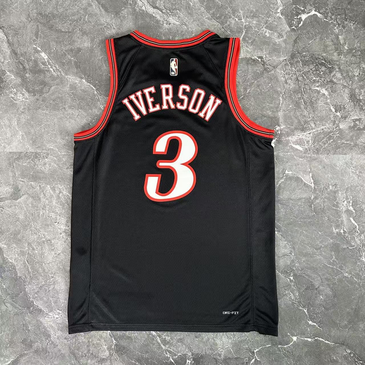 Philadelphia 76ers Retro Black #3 IVERSON NBA Season Jerseys 2026