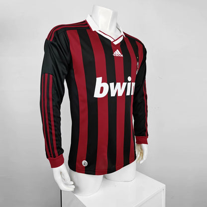 Retro AC Milan 2009/2010 Home Long Sleeve Football Jersey