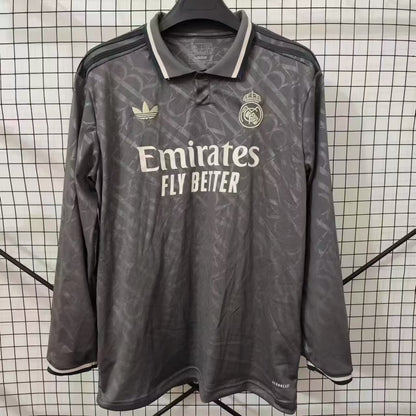Real Madrid 2024/2025 Third Away Long Sleeve Fan Version Football Jersey