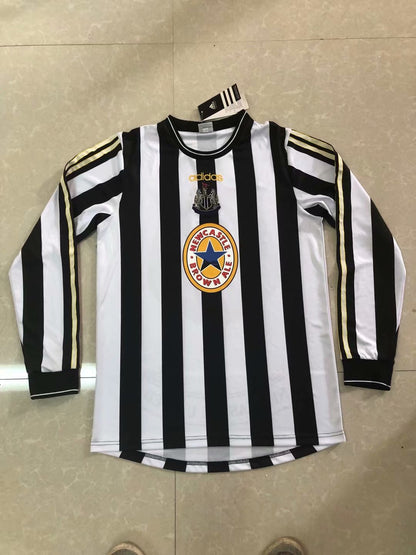 Retro Newcastle United 1997/1999 Home Long Sleeve Fan Version Football Jersey