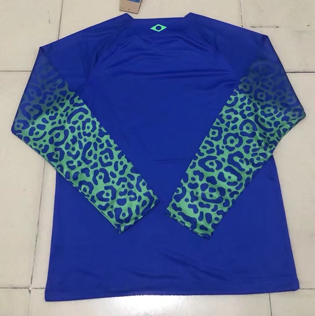 Brazil 2022/2023 Away Long Sleeve Fan Version Football Jersey