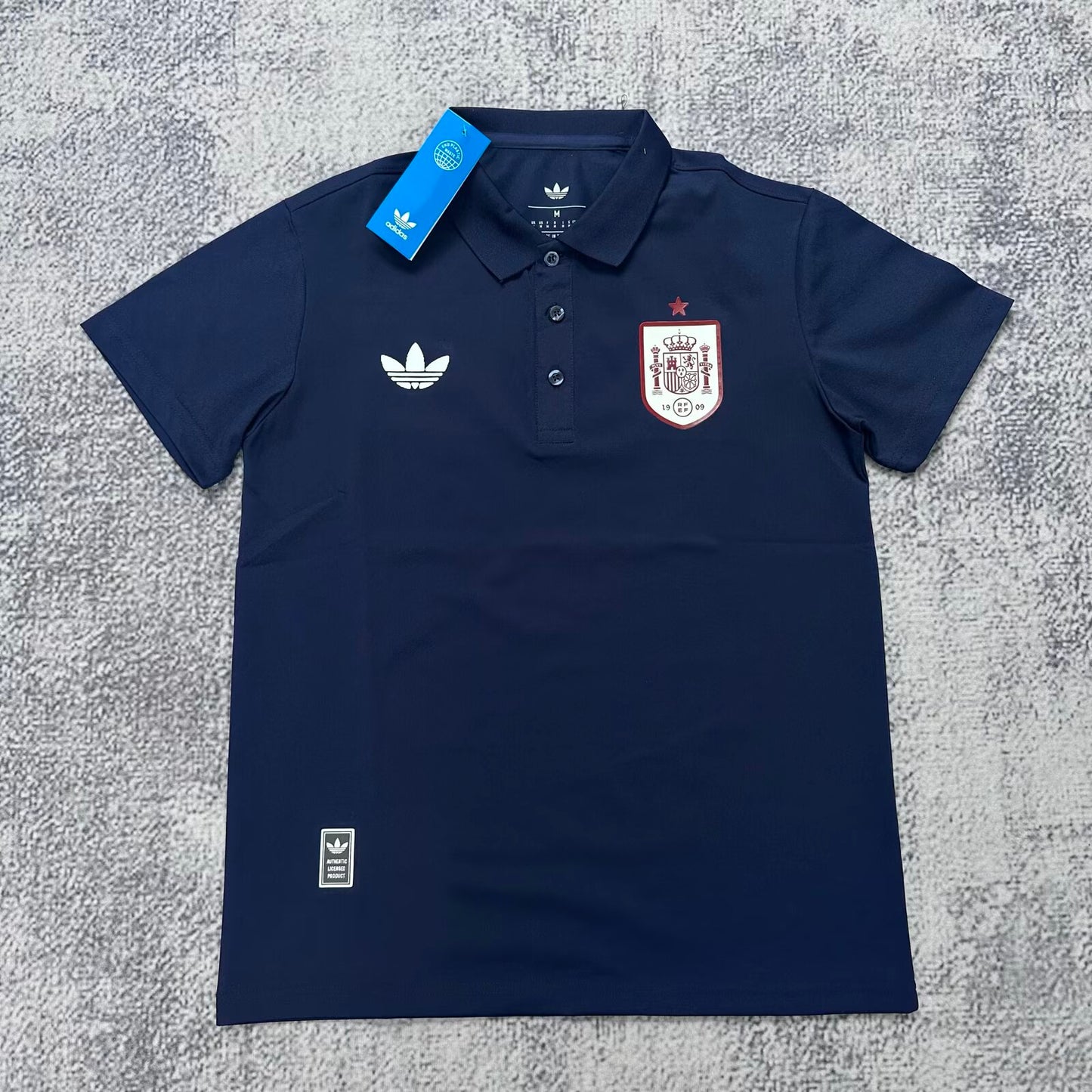 Spain POLO T-shirt Black Grey White Blue Jersey