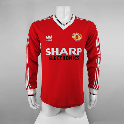 Retro Manchester united 1983 Home Long Sleeve Football Jersey