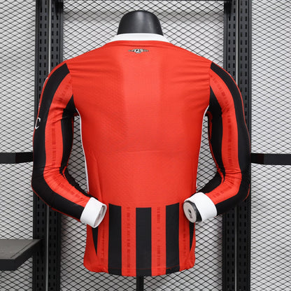 AC Milan 2024/2025 Home Long Sleeve Player Version Football Jersey