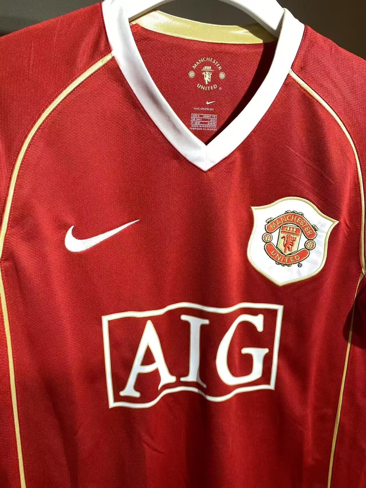 Retro Manchester united 2006/2007 Home Player Version Football Jersey