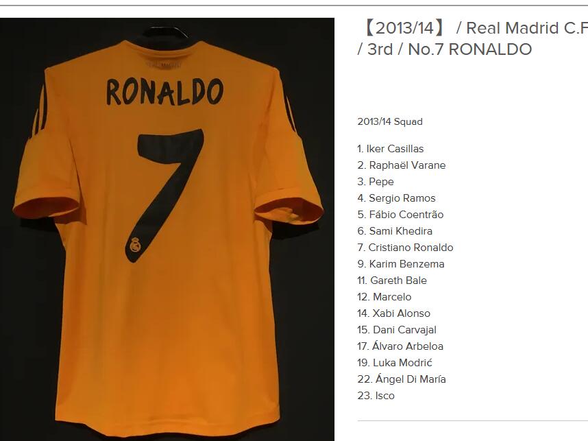 Retro real madrid 2013/2014 Third Away Football Jersey