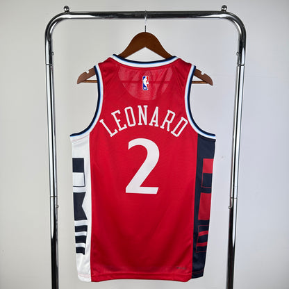 Los Angeles Clippers Red #2 LRONARD NBA Season Jerseys 2025