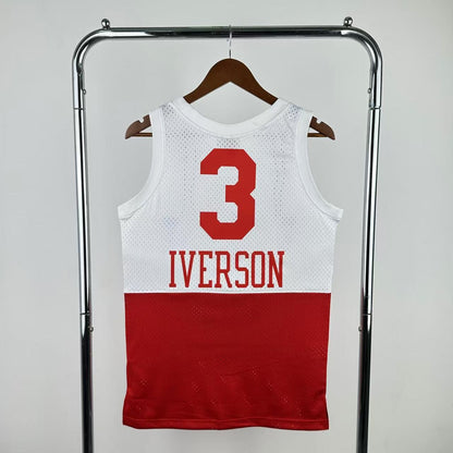 Philadelphia 76ers Retro Red White #3 IVERSON NBA Season Jerseys 2003-2004
