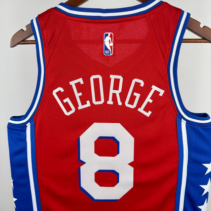 Philadelphia 76ers Red #8 GEORGE NBA Season Jerseys 2023