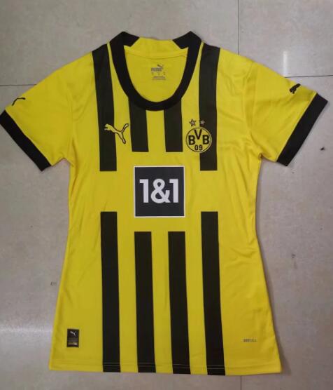 Borussia Dortmund 2022/2023 Women Home Fan Version Football Jersey