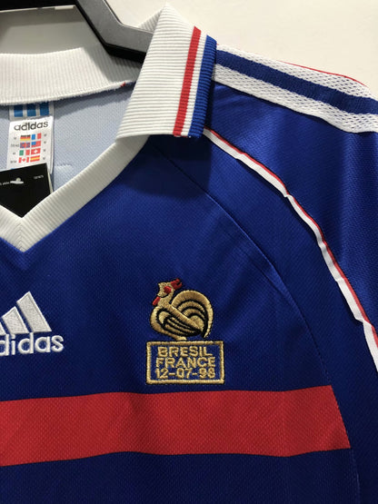 Retro France 1998 Home Long Sleeve Football Jersey
