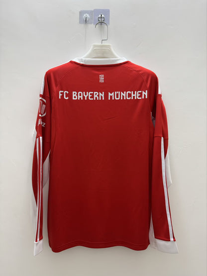 Bayern Munich 2025/2026 Home Long Sleeve Fan Version Football Jersey