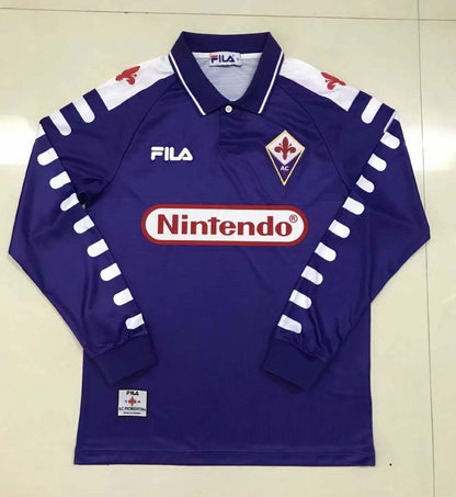 Retro Florence 1998/1999 Home Long Sleeve Fan Version Football Jersey