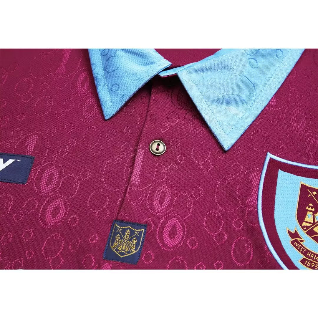 Retro West Ham United 1995/1997 Home Long Sleeve Football Jersey