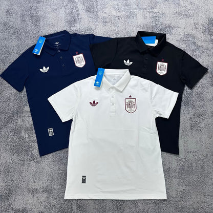 Spain POLO T-shirt Black Grey White Blue Jersey