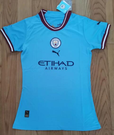 Manchester City 2022/2023 Women Home Fan Version Football Jersey