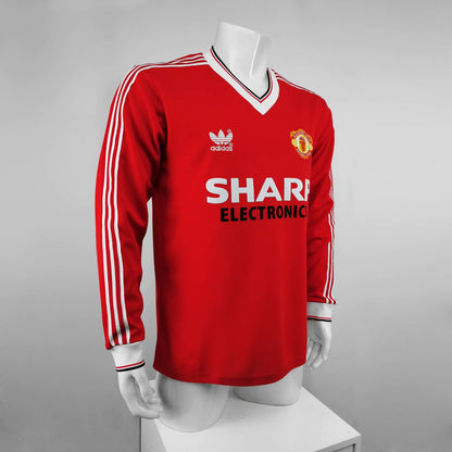 Retro Manchester united 1983 Home Long Sleeve Football Jersey