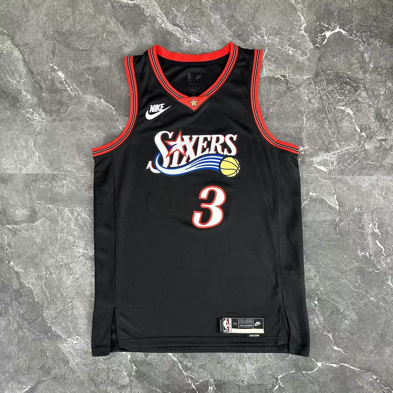 Philadelphia 76ers Retro Black #3 IVERSON NBA Season Jerseys 2026