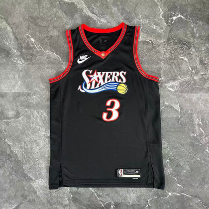 Philadelphia 76ers Retro Black #3 IVERSON NBA Season Jerseys 2026