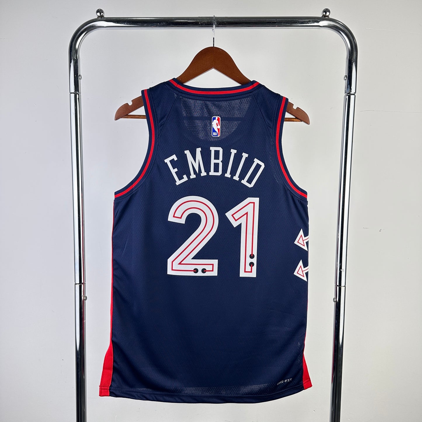 Philadelphia 76ers City Retro Blue #21 EMBIID NBA Season Jerseys 2024
