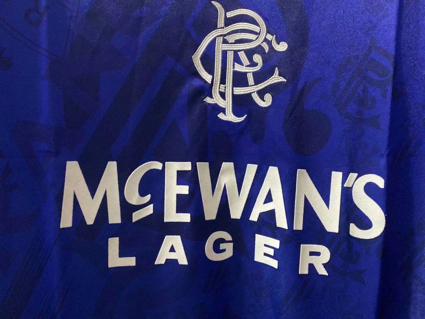 Retro rangers 1995/1996 Home Football Jersey
